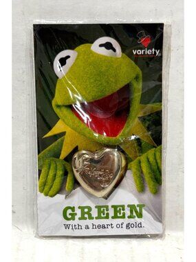 Kermit The Frog Muppets Heart Shaped Gold Pin Variety Childrens Charity New Gift
